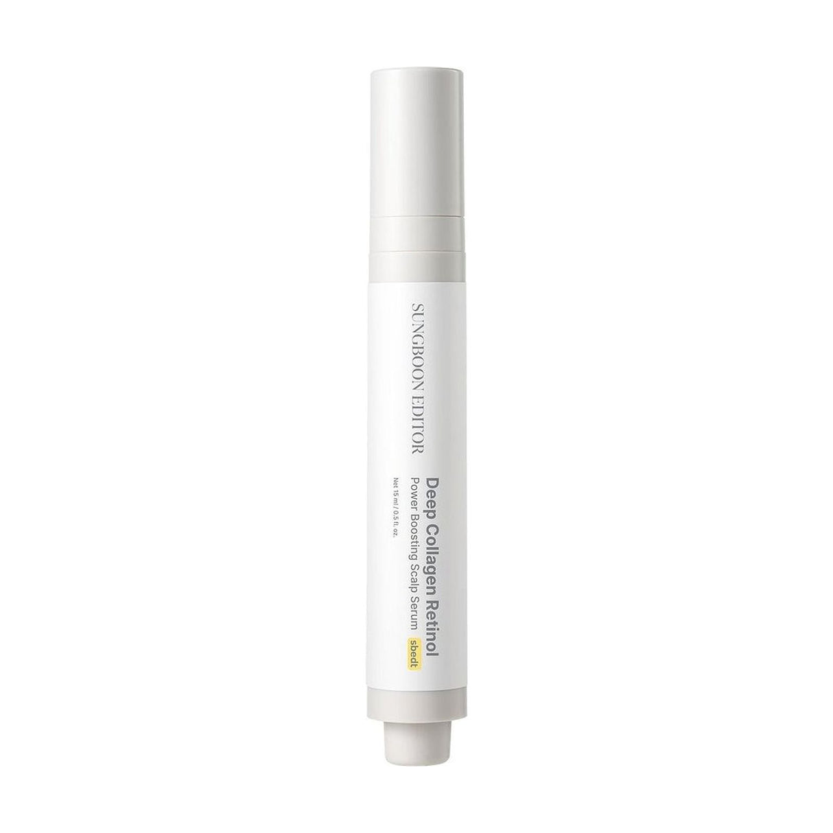 SUNGBOON EDITOR Deep Collagen Retinol Power Boosting Scalp Serum - 15ml: envase o producto exacto sobre fondo blanco; protección solar y cuidado de la piel