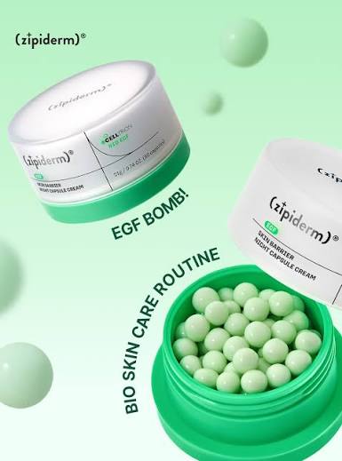 ZIPIDERM | EGF Skin Barrier Night Capsule Cream - 21gr / 80 cápsulas