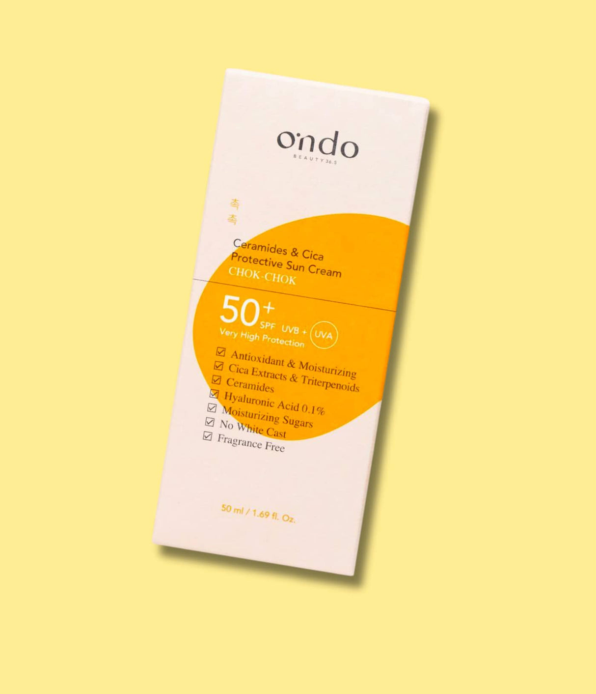 Ceramides & CICA Protective Sun Cream SPF50+ de Ondo Beauty 36.5