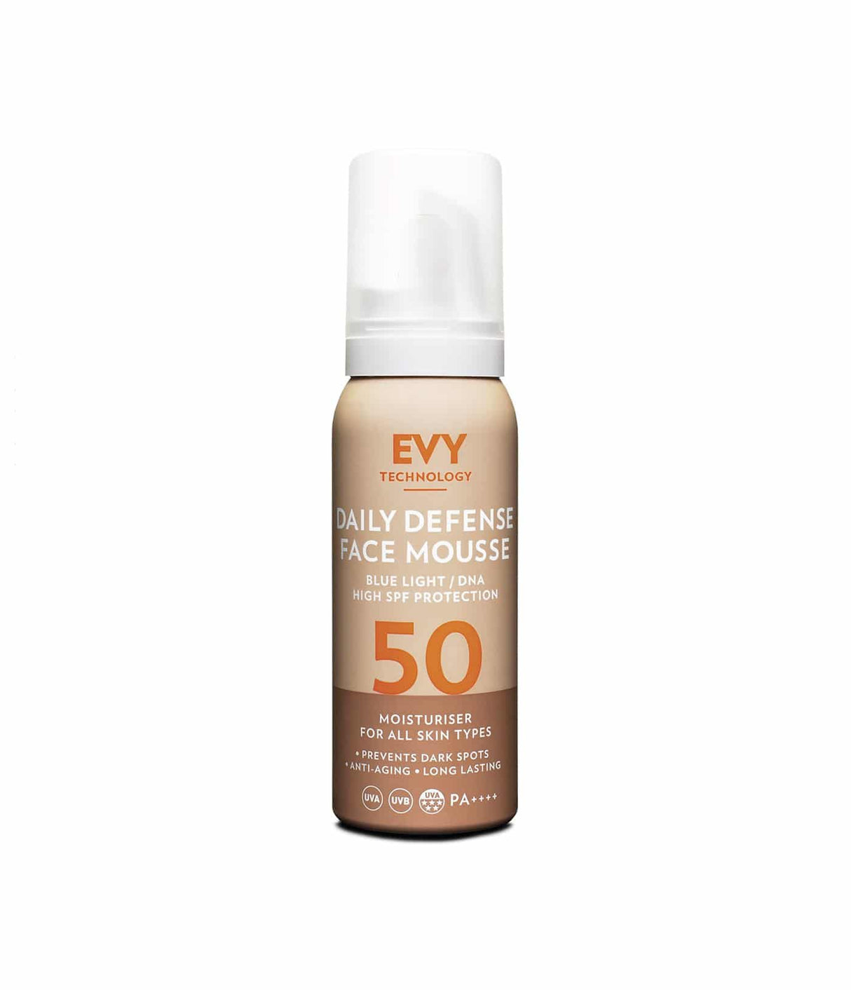 Daily Defense Face Mousse SPF 50 de EVY Technology