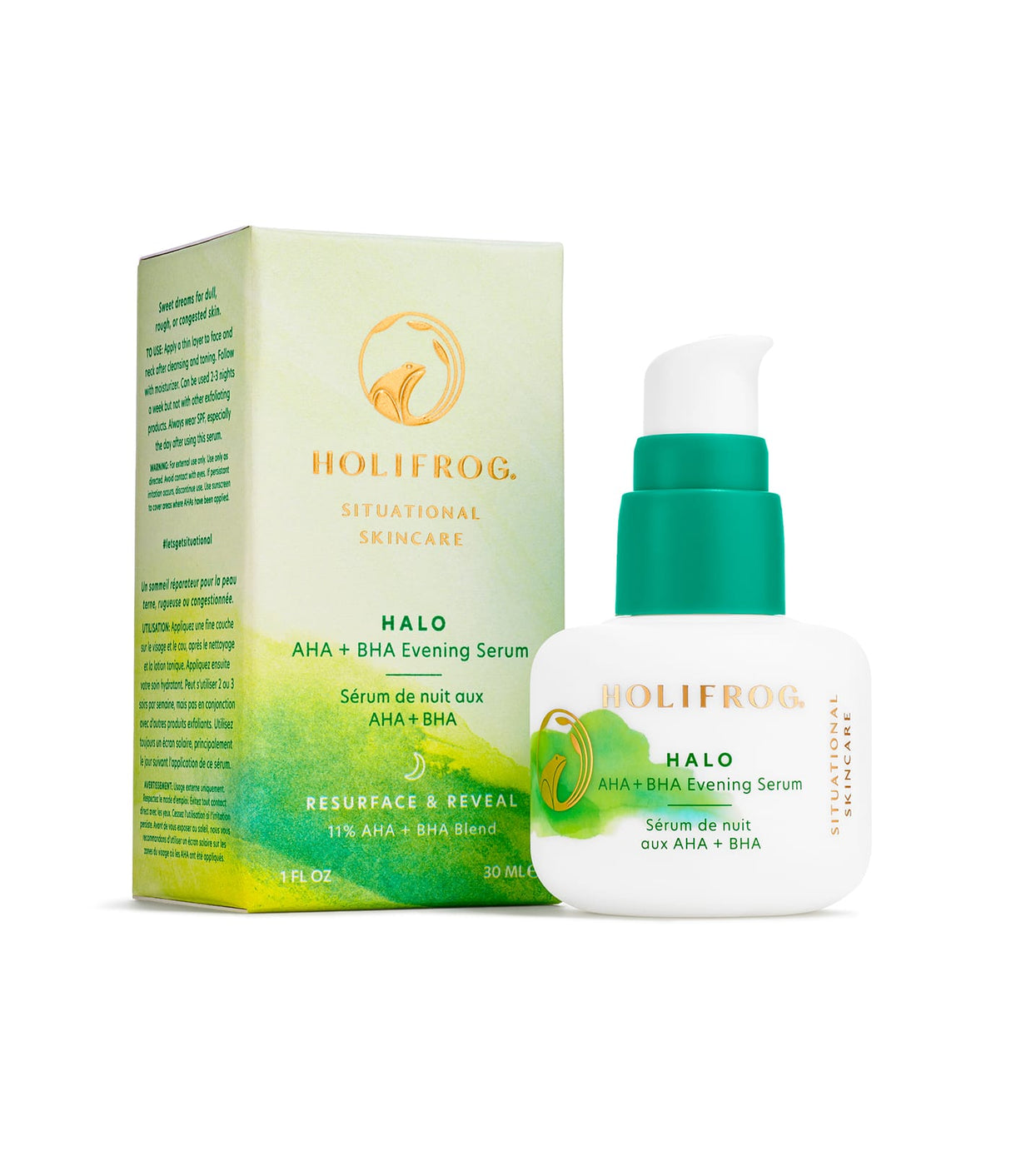 Halo AHA+BHA Evening Serum de HoliFrog